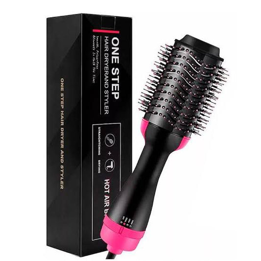 Cepillo Secador y Voluminizador 2 en 1 – 3 Niveles de Calor, 2 Velocidades, Revestimiento Cerámico, Mango Ergonómico – Negro/Rosa - Original