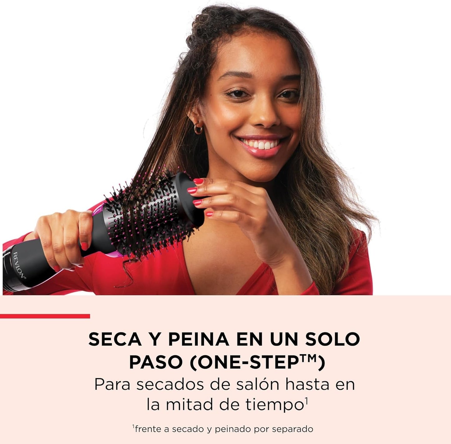 Cepillo Secador y Voluminizador 2 en 1 – 3 Niveles de Calor, 2 Velocidades, Revestimiento Cerámico, Mango Ergonómico – Negro/Rosa - Original