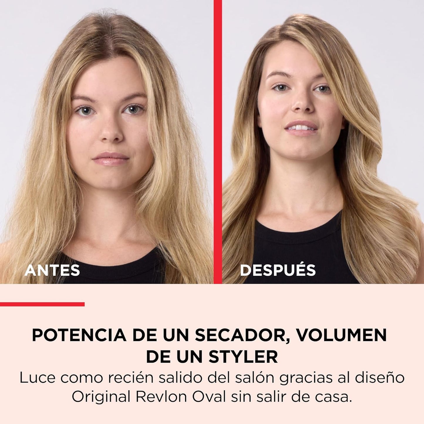Cepillo Secador y Voluminizador 2 en 1 – 3 Niveles de Calor, 2 Velocidades, Revestimiento Cerámico, Mango Ergonómico – Negro/Rosa - Original